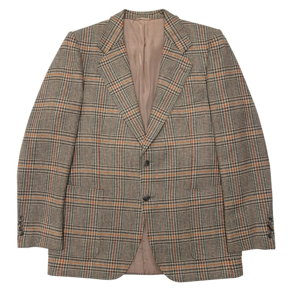 Sundazed (British Isles) 70s Pure Wool Glen Check Hopsack Weave Sport Coat : XXL